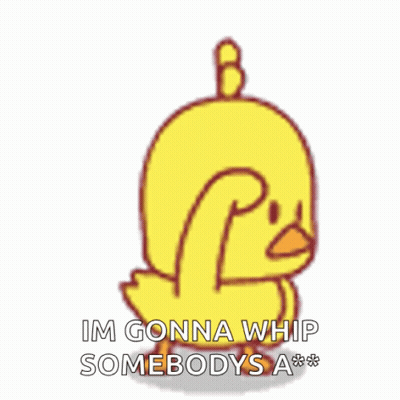 A Cartoon Duck Says I 'M Gonna Whip Somebodys A * * GIF