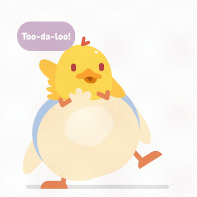 A Cartoon Duck Says Too-Da-Loo In A Speech Bubble GIF