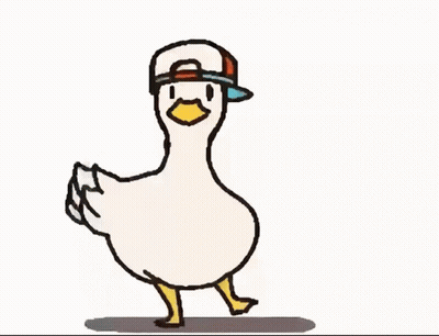 A Cartoon Duck Wearing A Baseball Cap And Goggles GIF