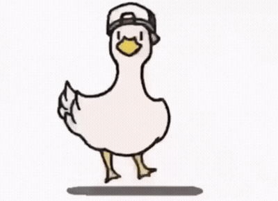 A Cartoon Duck Wearing A Mask And A Hat Is Walking . GIF