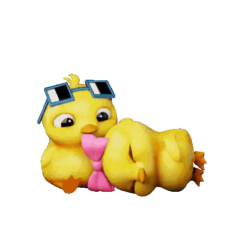 A Cartoon Duck With Sunglasses And A Pink Bow Sticker