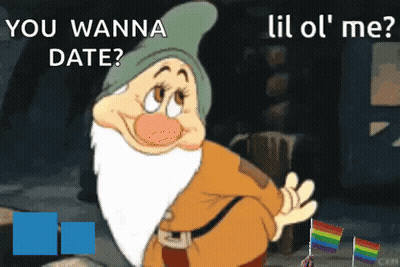 A Cartoon Dwarf With The Words You Wanna Date GIF
