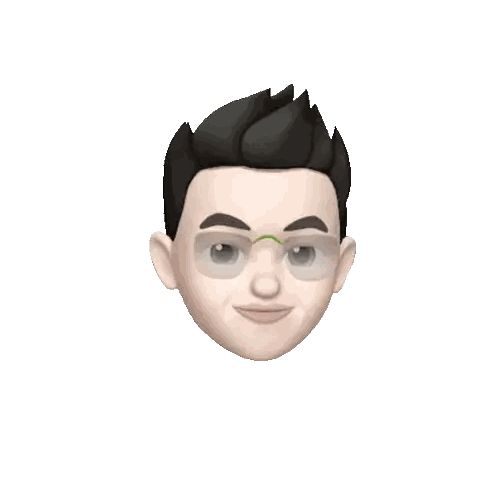 A Cartoon Face Of A Man With Glasses And Black Hair Sticker