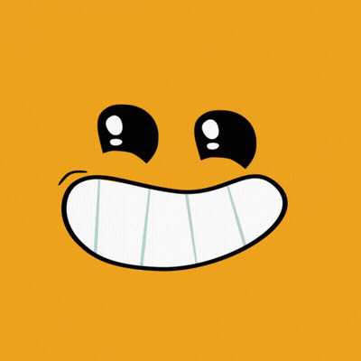 A Cartoon Face With A Big Smile And A Star Behind It GIF