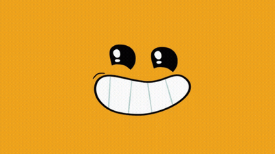 A Cartoon Face With A Big Smile And A Star On It 'S Eyes GIF
