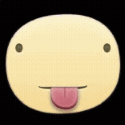 A Cartoon Face With A Pink Tongue Sticking Out GIF