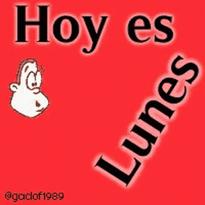 A Cartoon Face With The Words Hoy Es Lunes Written On It GIF