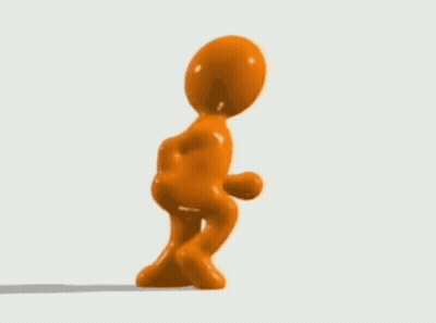 A Cartoon Figure Is Running On A White Background GIF