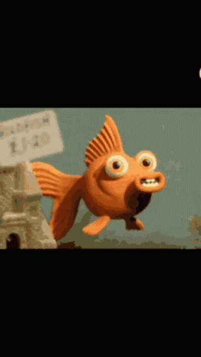 A Cartoon Fish Holding A Sign That Says ' Premium ' On It GIF