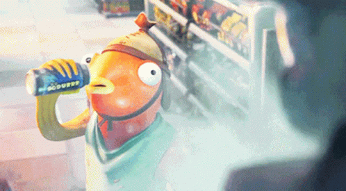 A Cartoon Fish Is Drinking From A Can That Says Coca-Cola GIF