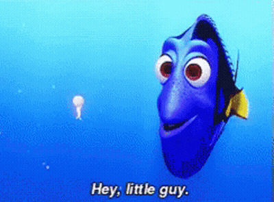 A Cartoon Fish Says Hey Little Guy GIF