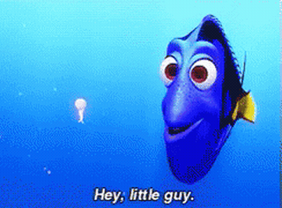 A Cartoon Fish Says Hey Little Guy GIF