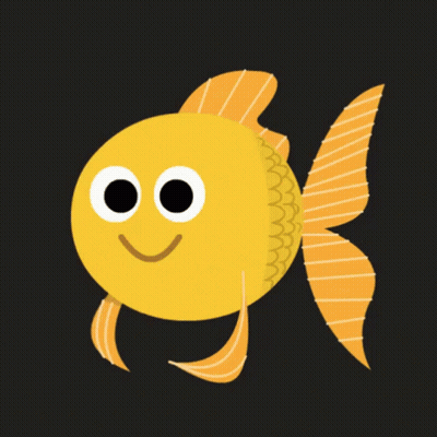 A Cartoon Fish Wearing Sunglasses And A Sun On Its Head GIF