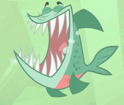 A Cartoon Fish With Its Mouth Wide Open GIF