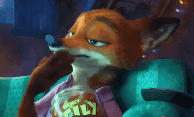 A Cartoon Fox Holding A Jar Of Chunky Fly GIF