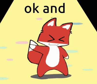 A Cartoon Fox Is Dancing With The Words Ok And Above Him GIF