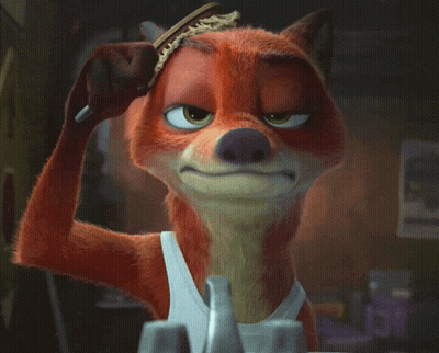 A Cartoon Fox Is Holding A Brush In Its Hand GIF