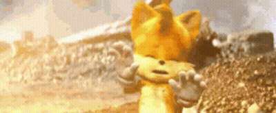 A Cartoon Fox Is Standing On Top Of A Pile Of Dirt In The Desert . GIF