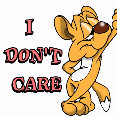 A Cartoon Fox Says I Don T Care GIF