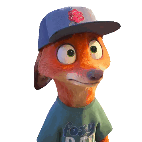 A Cartoon Fox Wearing A Baseball Cap And A Shirt That Says Foxy Dad Sticker