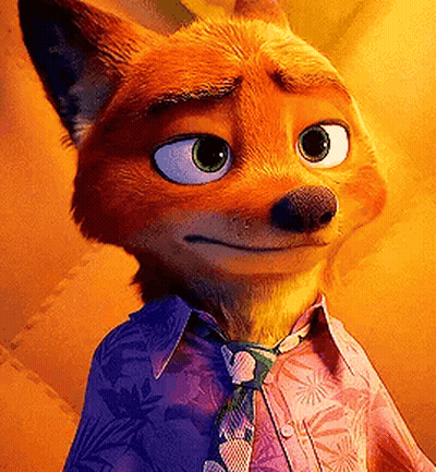 A Cartoon Fox Wearing A Shirt And Tie . GIF