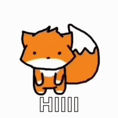 A Cartoon Fox With A White Tail Is Standing Next To A White Background . GIF