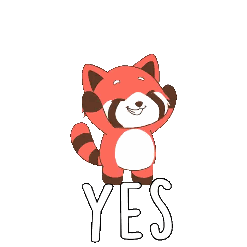A Cartoon Fox With The Word Yes Behind It Sticker