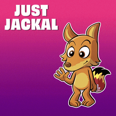 A Cartoon Fox With The Words Just Jackal Behind Him GIF