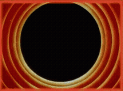 A Cartoon Frame With A Circle In The Middle Of It On A Black Background . GIF