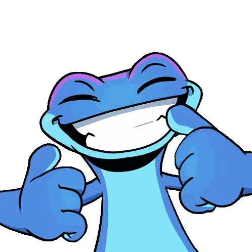 A Cartoon Frog Giving A Thumbs Up With The Word Yes Behind Him Sticker