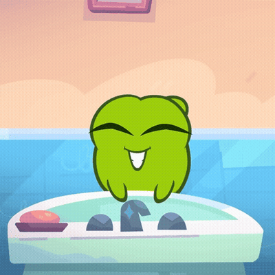 A Cartoon Frog Is Sitting In A Sink With A Soap Dish GIF