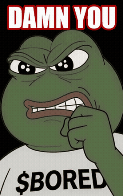 A Cartoon Frog Is Wearing A Shirt That Says Damn You $Bored GIF