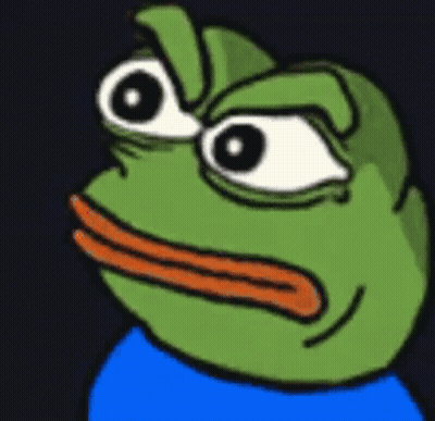A Cartoon Frog With A Blue Shirt On Is Making A Funny Face . GIF