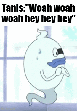 A Cartoon Ghost With The Words " Woah Woah Woah Hey Hey Hey " Written On It GIF