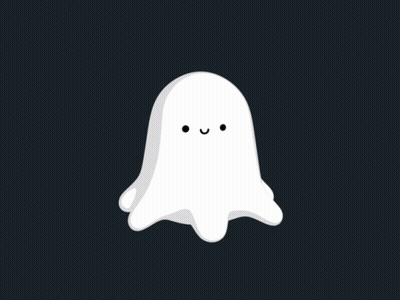 A Cartoon Ghost With Two Faces On It GIF