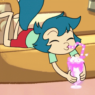 A Cartoon Girl Drinking A Milkshake With A Straw GIF