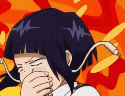 A Cartoon Girl Is Covering Her Mouth With Her Hand While Crying . GIF