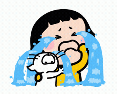 A Cartoon Girl Is Crying While Holding A White Cat GIF