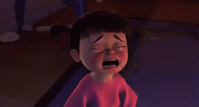 A Cartoon Girl Is Crying With Her Mouth Open And Tears Running Down Her Face . GIF