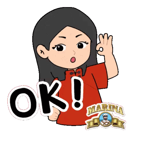 A Cartoon Girl Is Giving An Ok Sign Sticker