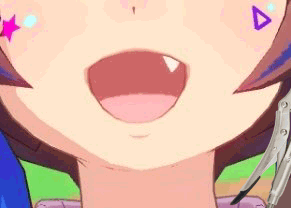 A Cartoon Girl Is Holding A Pair Of Pliers In Her Mouth GIF