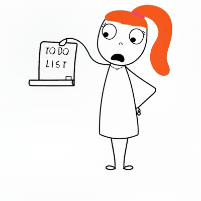 A Cartoon Girl Is Holding A To Do List GIF