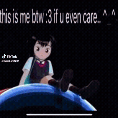A Cartoon Girl Is Holding Her Hand To Her Forehead With The Words `` This Is Me Btw 3 If U Even Care . '' GIF