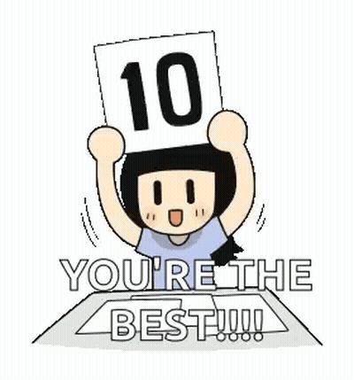 A Cartoon Girl Is Holding Up A Sign That Says `` You 'Re The Best ! '' GIF