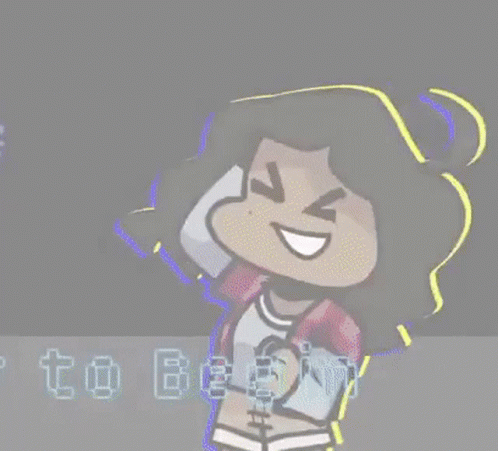 A Cartoon Girl Is Standing In Front Of A Black Background With The Words `` To Begin '' Written In White Letters . GIF