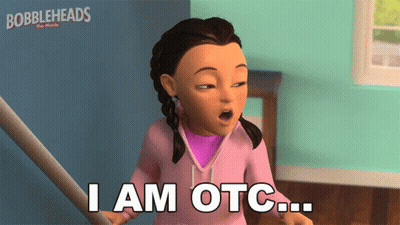 A Cartoon Girl Says I Am Otc In Front Of A Poster For Bobbleheads GIF