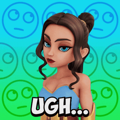 A Cartoon Girl Says Ugh In Front Of A Bunch Of Faces GIF