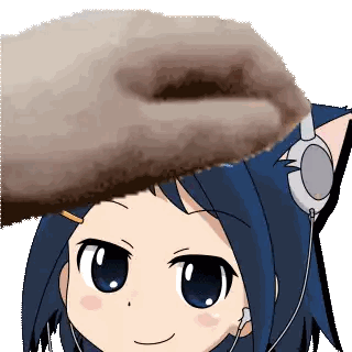 A Cartoon Girl Wearing Headphones And A Cat Ear Has A Hand On Her Head Sticker