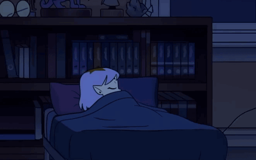 A Cartoon Girl With A Blue Shirt Is Holding A Green Object GIF