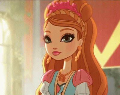 A Cartoon Girl With A Braided Headband And A Necklace GIF